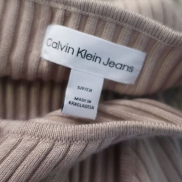 Calvin Klein Jeans Tan Ribbed Tank Top - Picture 4 of 6
